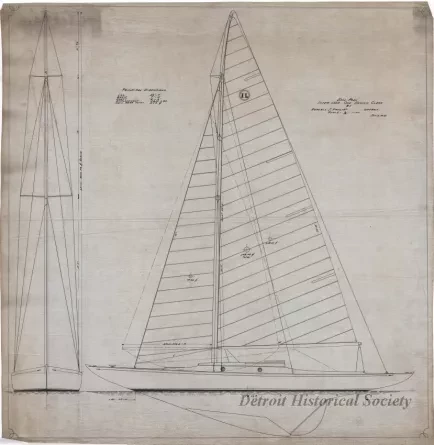 Drawing, Technical - Sail Plan 
Interlake One Design Class