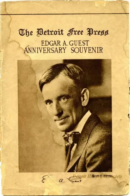 Booklet - The Detroit Free Press Edgar A. Guest Anniversary Souvenir