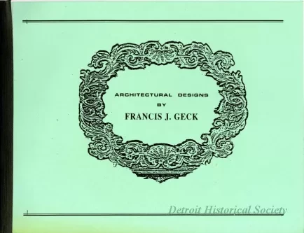 Booklet - Architectural Designs by Francis J. Geck