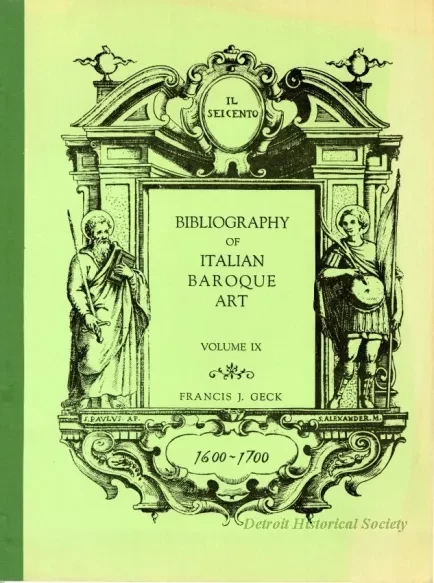 Book - Bibliography of Italian Baroque Art 1600-1700, Volume IX