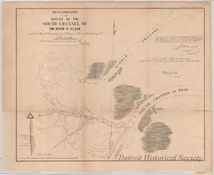 Chart, Navigational - Re-Examination of the Outlet of the South Channel of the St. Clair River