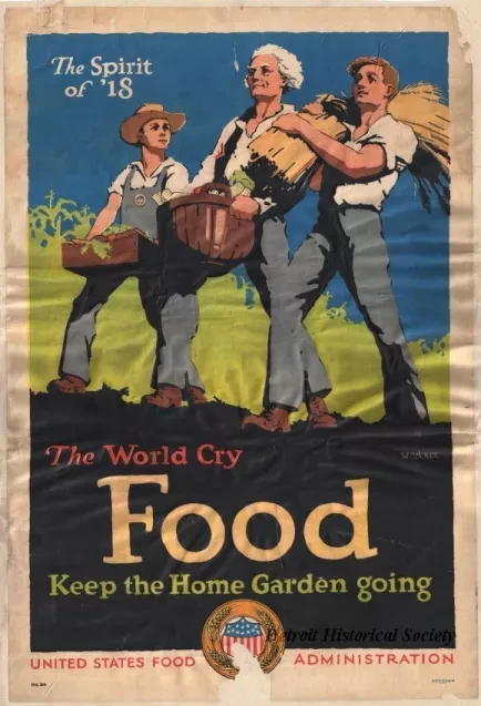 Poster - The Spirit of '18
the World Cry, Food, Keep the Home Garden Going