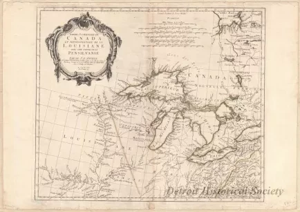 Map - Partie Occidentale du Canada 
et Septentrionole de la Louisiane 
avec une Partie de la Pensilvanie