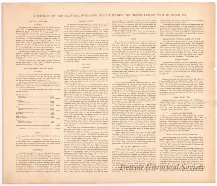 Lithograph - Description of Saint Mary's Falls Canal, Michigan, With Details of the Locks, Their Operating Machinery, and of the Movable Dam