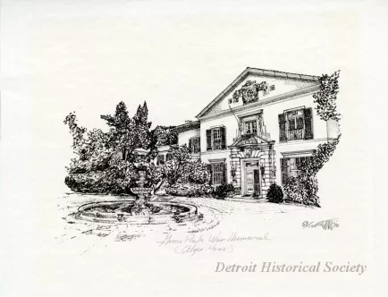 Drawing - "Grosse Pointe War Memorial"