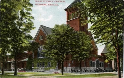 Postcard - Presbyterian Church, Windsor, Canada.
