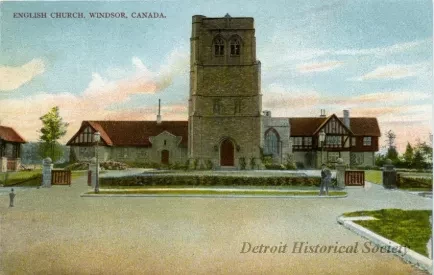Postcard - English Church, Windsor, Canada.