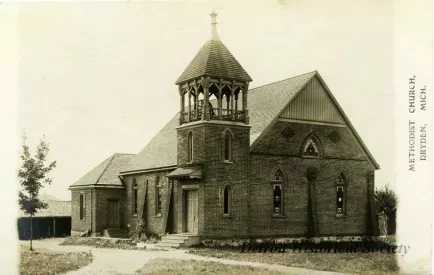 Postcard - Methodist Church, Dryden Mich.