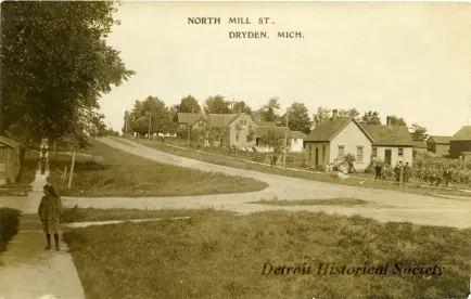 Postcard - North Mill St., Dryden Mich.