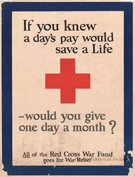 Poster - If you knew a day's pay would save a Life - would you give one day a month
[Red Cross]