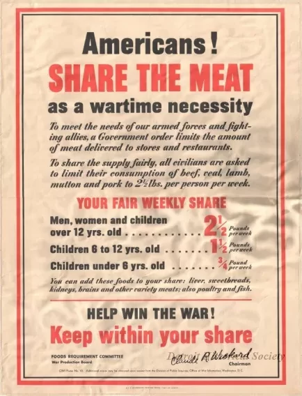 Poster - Americans!
Share the Meat as a Wartime Necessity