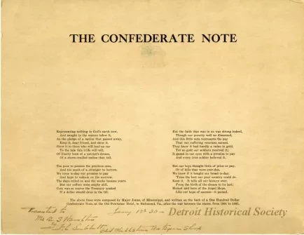 Poem - The Confederate Note