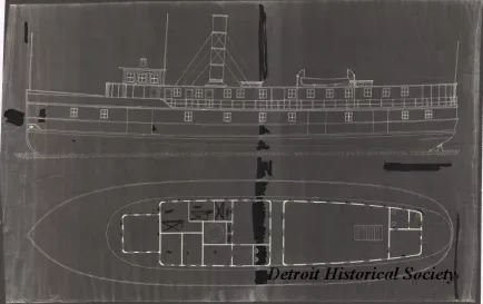 Drawing, Technical - Steam Railroad Ferry for Mackinaw and Point St. Ignace 
[SS Algomah]