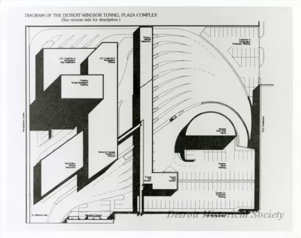 Image, Digital - Diagram of the Detroit-Windsor Tunnel Plaza Complex
