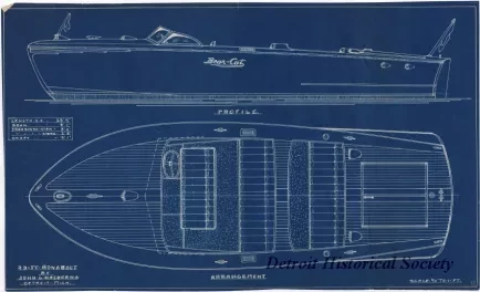Blueprint - 23-Ft. Runabout by John L. Hacker, N.A.