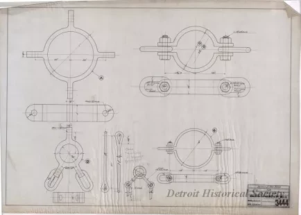 Drawing, Technical - Details of Mast Bands for Tug Frank Perry