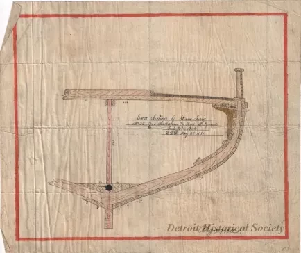 Drawing, Technical - Cross Section of Steam Ferry No. 53 for Mackinaw and Point St. Ignace
[SS Algomah]
