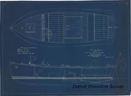 Blueprint - Plan & Profile of a
15' x 5' 6" Yacht Tender