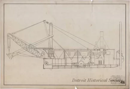Drawing, Technical - Inboard Profile, 
8 Yd. Dipper Dredge