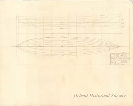 Drawing, Technical - Detroit Harbor Mail Boat, C. F. Bielman, Jr.