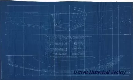 Blueprint - Middle Neebish Light Station, 
30' Steel Boat Lines