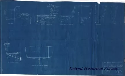 Blueprint - Middle Neebish Light Station, Mich.,
Steel Motorboat Sections