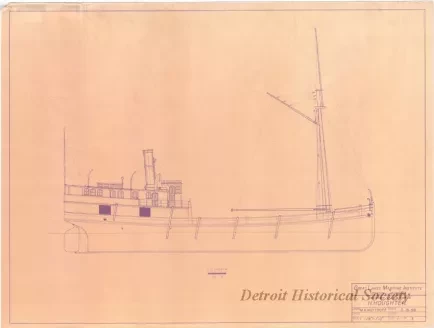 Blueprint - Wooden Steam Barge, H. Houghten