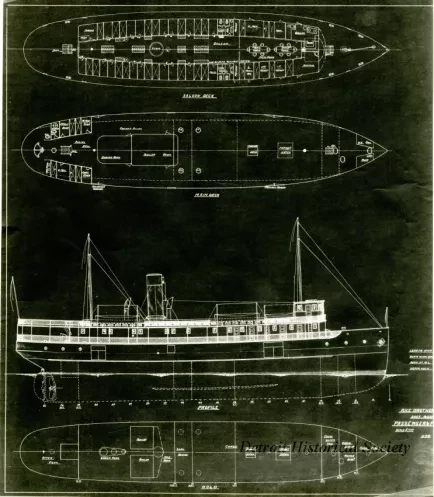 Drawing, Technical - Passenger & Freight Stmr.
[Hull #104]