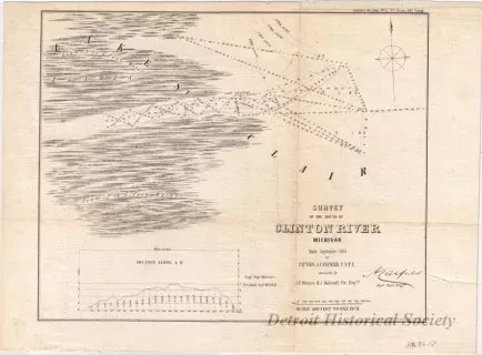 Chart, Navigational - Survey of the Mouth of Clinton River, Michigan