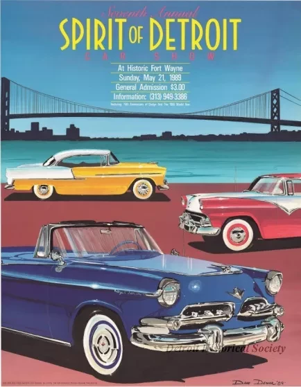 Poster - Seventh Annual Spirit of Detroit Car Show at Historic Fort Wayne