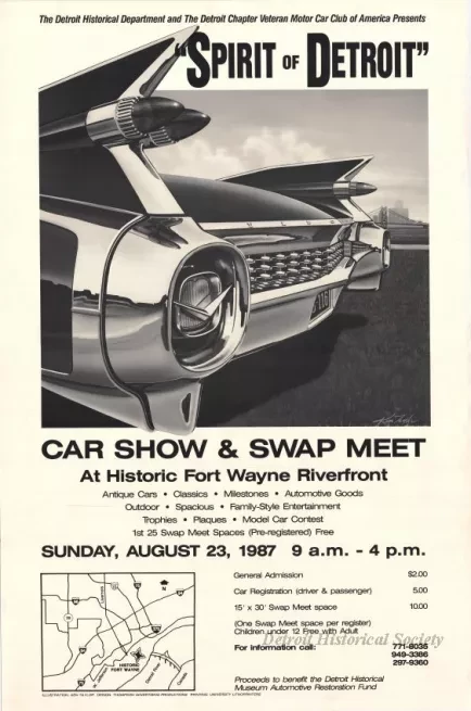 Poster - Spirit of Detroit - Car Show & Swap Meet at Historic Fort Wayne Riverfront