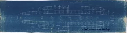 Blueprint - Plan of Main Saloon - Promenade Deck, Str. City of Cleveland, No. 71