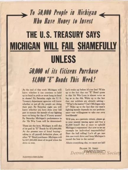 Poster - To 50,000 People in Michigan Who Have Money to Invest
