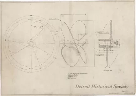 Drawing, Technical - 21" Dia. 3-Blade Propeller