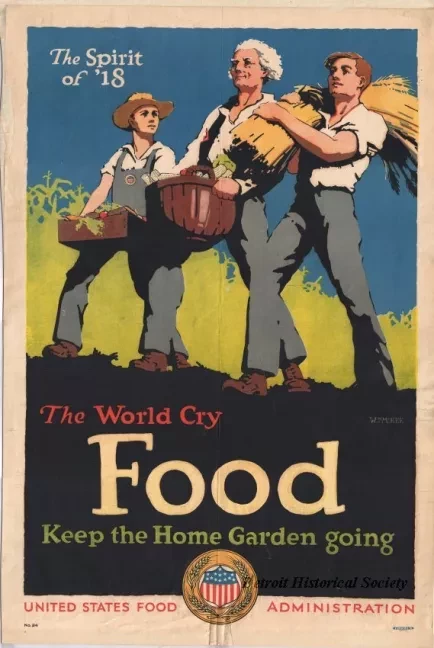 Poster - The Spirit of '18
the World Cry, Food, Keep the Home Garden Going