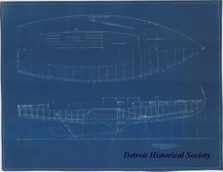 Blueprint - Construction Plan for 
I.L.Y.A. [Inter-Lake Yachting Association] One Design Class Catboat