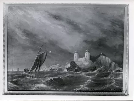 Print, Photographic - Seascape with Lighthouse - Seascape with Lighthouse, 1845