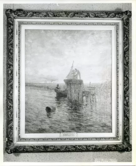 Print, Photographic - Setting the Range Lights - Photo of Robert Hopkin Painting 'Setting the Range Lights'