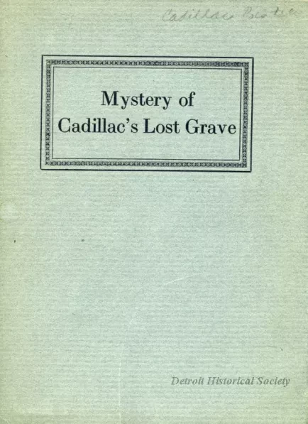 Book - Mystery of Cadillac's Lost Grave