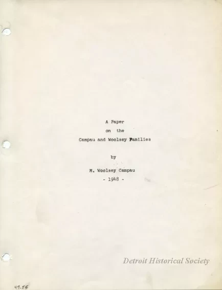 Report - The Campau and Woosley Families