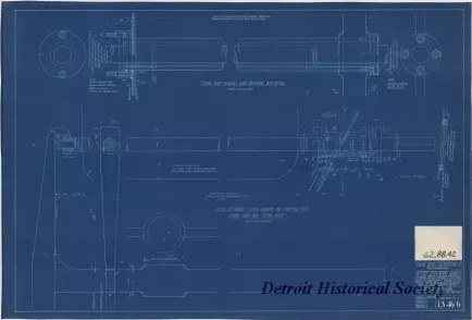 Blueprint - 40 Foot Steel Work Launch, 
Rudder Stock-Carrier-Stuffing Box-Rudder Shoe & Stern Post
for U. S. Lake Survey Office, Detroit, Michigan