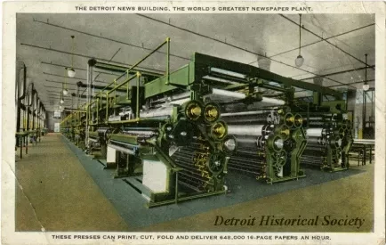 Postcard - The Detroit News Building, The World's Greatest Newspaper Plant