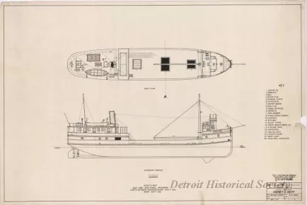 Drawing, Technical - Wooden Steam Barge, Sidney O. Neff