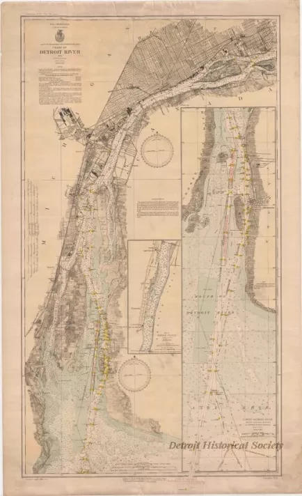 Chart, Navigational - Chart of Detroit River