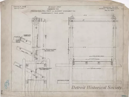 Drawing, Technical - 3/4" Wharf Drop Proposed for 
Providence, Fall River and Newport Steamboat Co.,
Narragansett Pier Dock