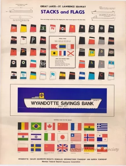 Poster - Great Lakes - St. Lawrence Seaway,
Stacks and Flags