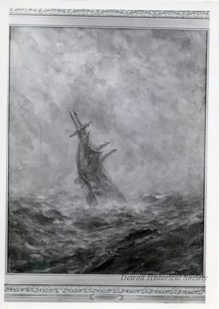 Print, Photographic - Close-Hauled Brig at Sea - Photo of Robert Hopkin Painting Close - Hauled Brig at Sea'