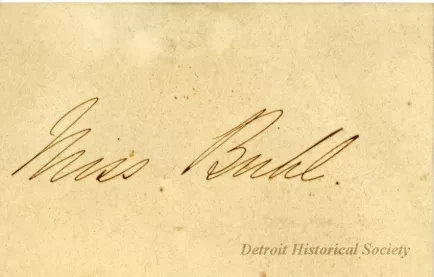 Card, Calling - Miss Buhl