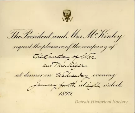 Invitation - Invitation from President and Mrs. McKinley
