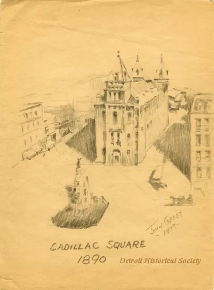Sketch - Cadillac Square 1890